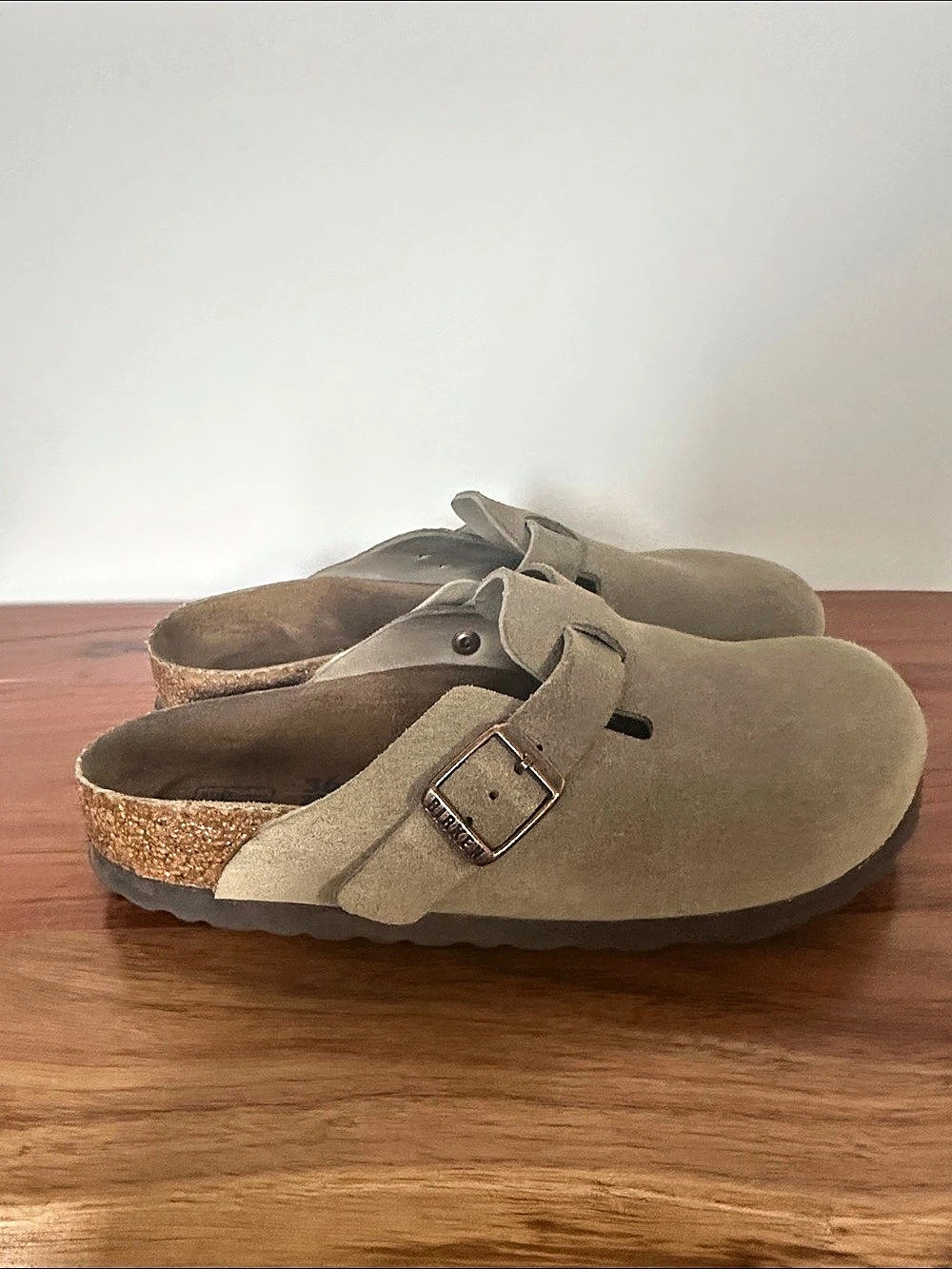 Birkenstock Boston Clog Sandals in Taupe EU 36
